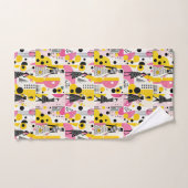 Retro roze geel zwart dames bad handdoek (Handdoek)