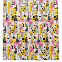 Retro Roze Geel Zwart Mode Dames