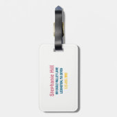 Retro Roze Geïllustreerd  Bagagelabel (Achterkant verticaal)