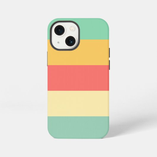 Retro Roze Gele Blauwe Stripes iPhone Hoesje (Achterkant)