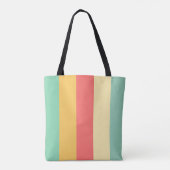 Retro Roze Gele Blauwe Stripes Tote Bag (Achterkant)
