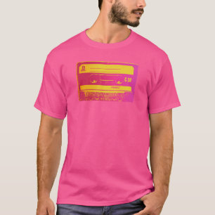 Retro roze & gele cassettebandje t-shirt