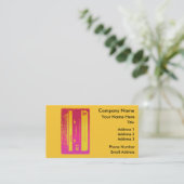 Retro Roze & Gele Cassettebandje Visitekaartje (Staand voorkant)
