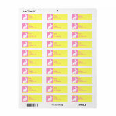 Retro Roze Gele Pasen Konijn Persoonlijk Etiket (Full Sheet)