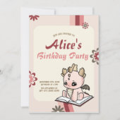 Retro Roze Gele Pastel Baby Dragon Verjaardag Kaart (Voorkant)