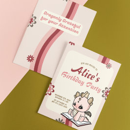 Retro Roze Gele Pastel Baby Dragon Verjaardag Kaart