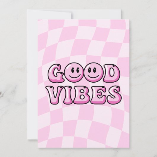 Retro Roze Gelukkig Gezicht Glimlach Verjaardag Ui Kaart (Achterkant)