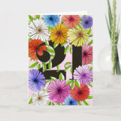 Retro Roze Gepersonaliseerde 21e Verjaardag Bloeme Kaart (Voorkant)