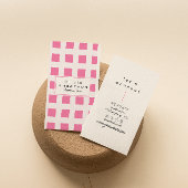 Retro Roze Geruit Trendy Boho Funky Girly Fun Visitekaartje