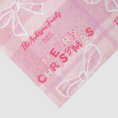 Retro Roze Geruite Whistful Kerst  Tissuepapier (Detail)