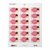 Retro Roze gestreept ijs Aangepaste Adresetiketten Etiket (Full Sheet)