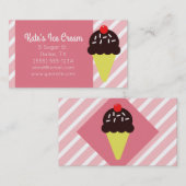 Retro Roze gestreept ijsje Visitekaartjes kopen (Voorkant / Achterkant)