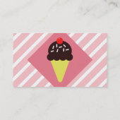 Retro Roze gestreept ijsje Visitekaartjes kopen (Achterkant)