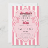 Retro Roze Gestreepte Martini Verjaardagsfeestje Kaart (Voorkant)