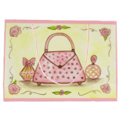 Retro Roze Gift Bag Groot Cadeauzakje (Achterkant)