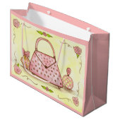Retro Roze Gift Bag Groot Cadeauzakje (Voorkant Gekanteld)