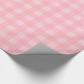 Retro Roze Gingham Gingham Gecontkered Patroonacht Cadeaupapier (Hoek)