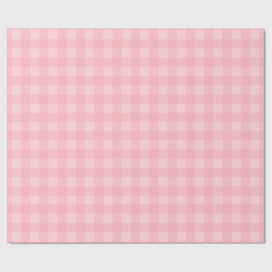 Retro Roze Gingham Gingham Gecontkered Patroonacht Cadeaupapier (Vlak)