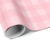 Retro Roze Gingham Gingham Gecontkered Patroonacht Cadeaupapier (Rol Hoek)