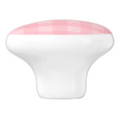 Retro Roze Gingham Gingham Gecontkered Patroonacht Keramische Knop (Zijkant)