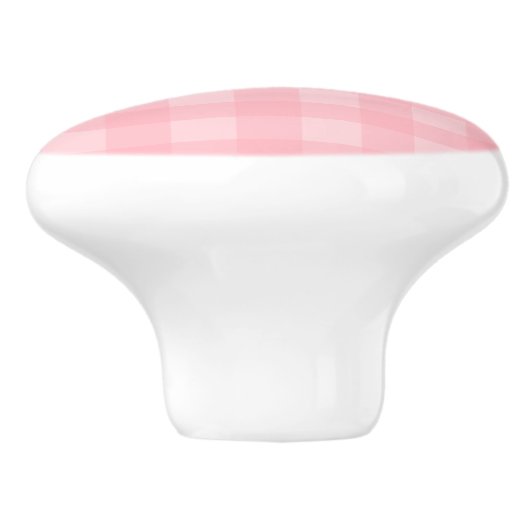 Retro Roze Gingham Gingham Gecontkered Patroonacht Keramische Knop (Zijkant)