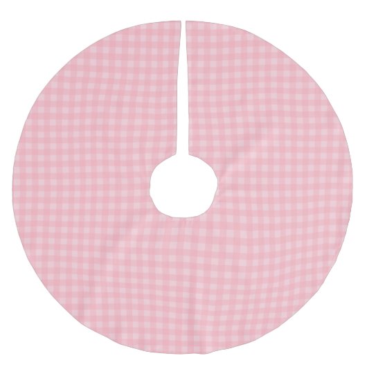 Retro Roze Gingham Gingham Gecontkered Patroonacht Kerstboom Rok (Voorkant)