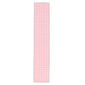 Retro Roze Gingham Gingham Gecontkered Patroonacht Medium Tafelloper (Voorkant)