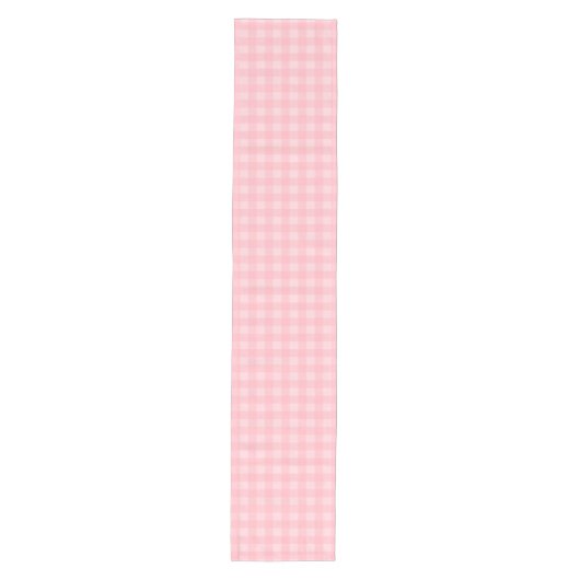 Retro Roze Gingham Gingham Gecontkered Patroonacht Medium Tafelloper (Voorkant)