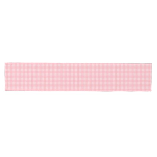 Retro Roze Gingham Gingham Gecontkered Patroonacht Medium Tafelloper (Horizontaal)
