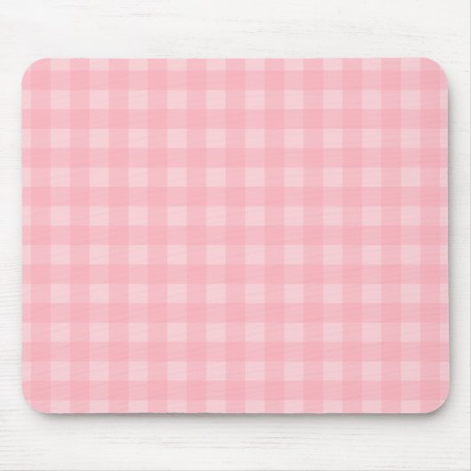 Retro Roze Gingham Gingham Gecontkered Patroonacht Muismat (Voorkant)