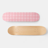 Retro Roze Gingham Gingham Gecontkered Patroonacht Persoonlijk Skateboard (Horizontaal)
