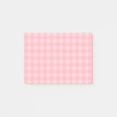 Retro Roze Gingham Gingham Gecontkered Patroonacht Post-it® Notes (Voorkant)
