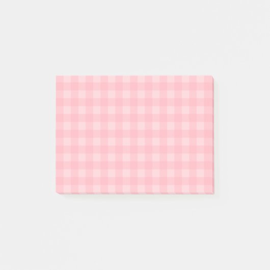 Retro Roze Gingham Gingham Gecontkered Patroonacht Post-it® Notes (Voorkant)