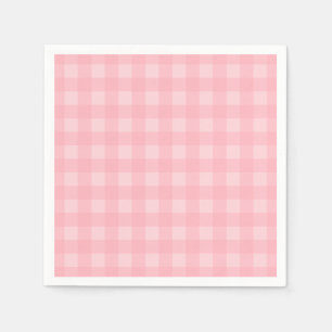 Retro Roze Gingham Gingham Gecontkered Patroonacht Servet