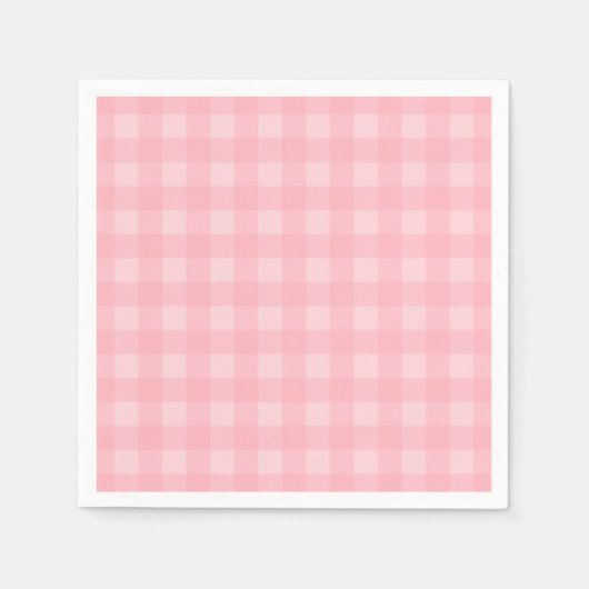 Retro Roze Gingham Gingham Gecontkered Patroonacht Servet (Voorkant)
