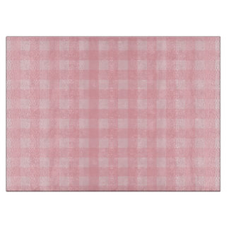 Retro Roze Gingham Gingham Gecontkered Patroonacht Snijplank