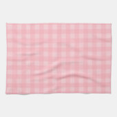 Retro Roze Gingham Gingham Gecontkered Patroonacht Theedoek (Horizontaal)