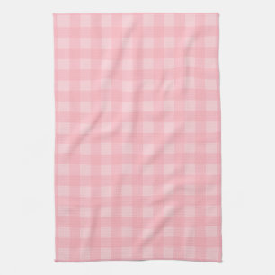 Retro Roze Gingham Gingham Gecontkered Patroonacht Theedoek