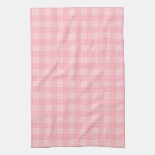Retro Roze Gingham Gingham Gecontkered Patroonacht Theedoek (Verticaal)