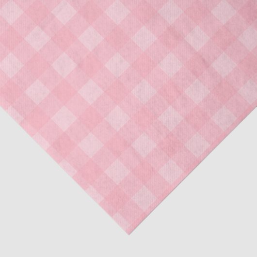 Retro Roze Gingham Gingham Gecontkered Patroonacht Tissuepapier (Detail)