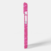 Retro Roze Glitter Glans Gepersonaliseerde Naam Case-Mate iPhone Case (Achterkant / Links)