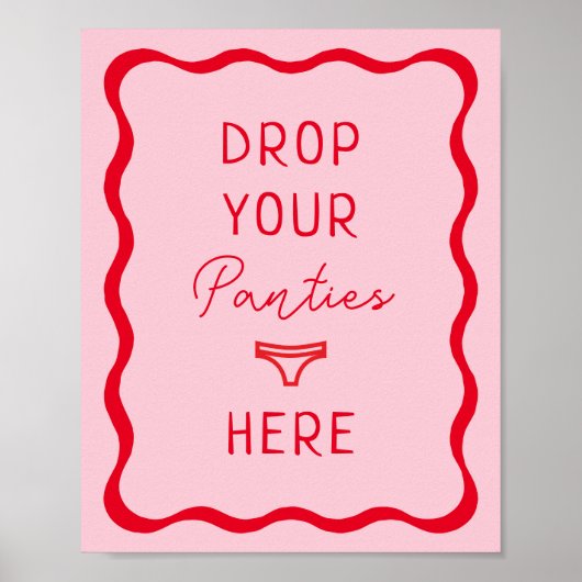 Retro Roze Golf Drop Je Slip Hier Spelbord Poster (Voorkant)