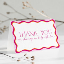 Retro Roze Golfkaart Baby Shower Bedankt