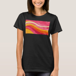 Retro Roze Golven – Vintage Golvend Achtergrond T-shirt