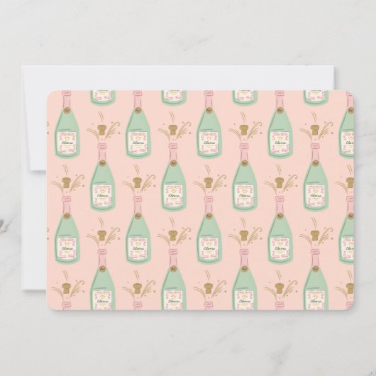 Retro Roze & Goud Handschrift Bruidsmeisje Voorste Kaart (Achterkant)