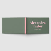 Retro Roze Green Cute Aesthetics Custom Afstuderen Gastenboek (Volledig)