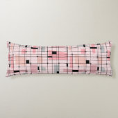 Retro Roze Grid en Starbursts Body Kussen (Voorkant)