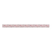 Retro Roze Grid en Starbursts Grosgrain Lint (Voorkant)