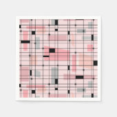 Retro Roze Grid en Starbursts Papieren servetten (Voorkant)