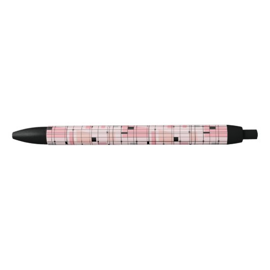 Retro Roze Grid en Starbursts Pen (Voorkant)